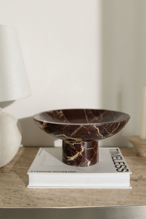 Ronde decoratieve kom Ø25 cm van Korinza marmer