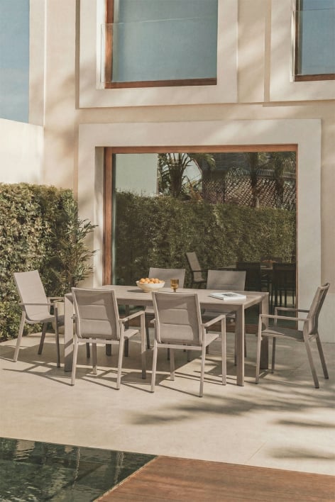 Rechthoekige uitschuifbare aluminium tuintafel Starmi 180-240x100 cm