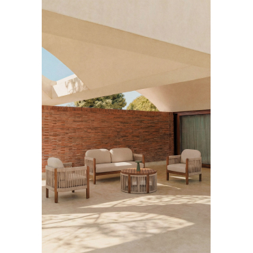 Serel Tuinset Met 2-zitsbank, 2 Fauteuils En Salontafel In Acaciahout Acacia Bruin - Sklum