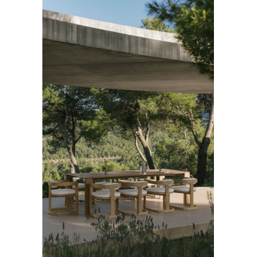 Rechthoekige Tuintafel Van Acaciahout Kandroa Lichte Acaciekleur & 270 X 105 Cm - Sklum