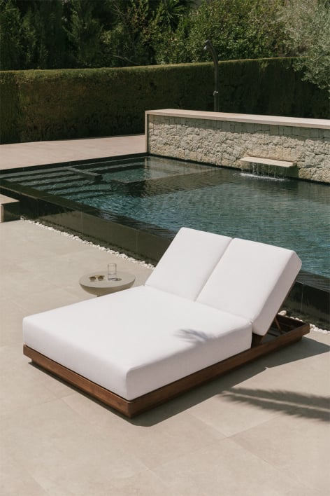 Dubbele verstelbare ligstoel van acaciahout Lecia