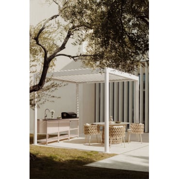 Bioclimatische Aluminium Pergola Met Druvia Lamellen Gardenia Wit & 3 X 3 X 2,6 M - Sklum