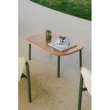 Ovalen Tuintafel 90x60 Cm Van Zunika-staal Groen – Intens Olijf - Sklum