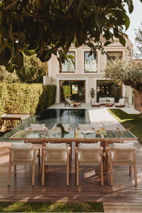 Rechthoekige uitschuifbare tuin tafel 200-260-320x100 cm van acaciahout Dubai