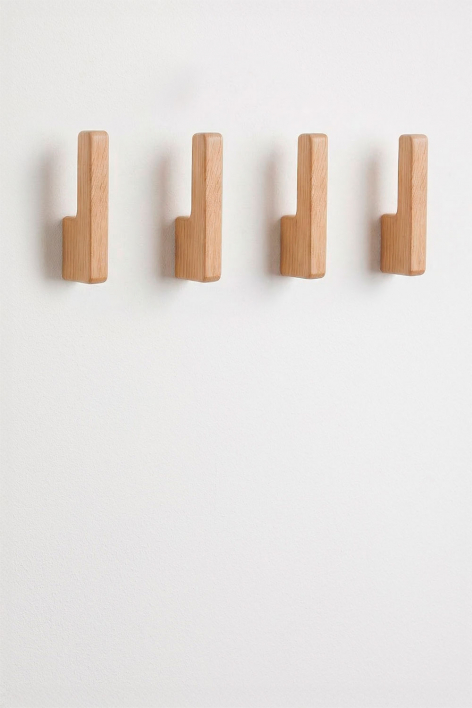 Set van 4 houten wandhaken Zanter - Mangohout