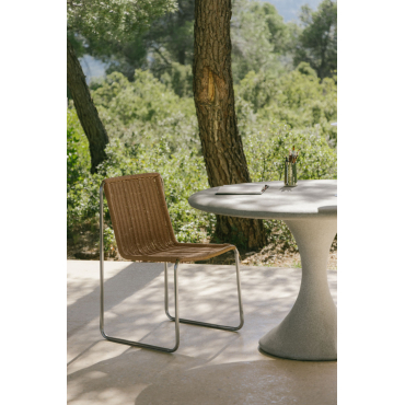 Set Van 2 Tuinstoelen Van Roestvrij Staal En Synthetisch Riet Omaha Bruin – Rotan - Sklum