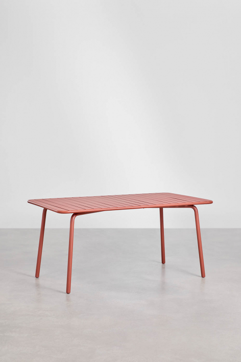 Rectangular eettafel 160x90 cm in staal Florida - Rood – klei