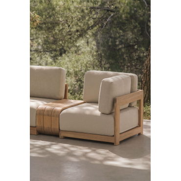 Hoekmodule Voor Modulaire Tuinbank Van Acaciahout Brivori Lichte Acaciekleur - Sklum