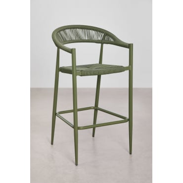 Set Van 2 Hoge Tuinkrukken 75 Cm Van Aluminium En Synthetisch Riet Amatria Groen – Intens Olijf - Sklum
