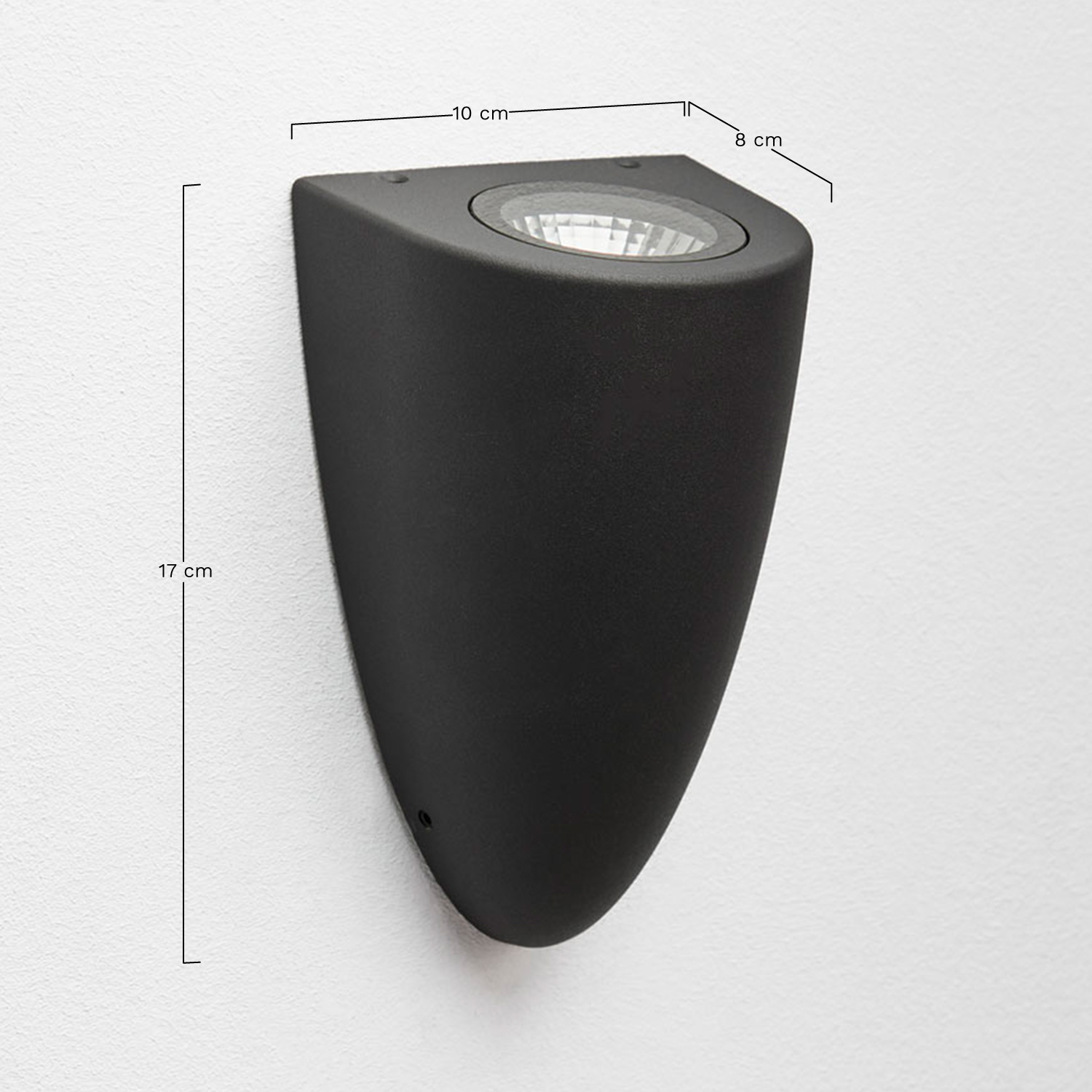 Seattle aluminium wandlamp, AFMETINGEN