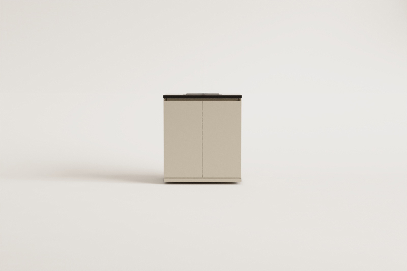 Opbergmodule met gootsteen voor modulaire buitenkeuken van Rivana-staal