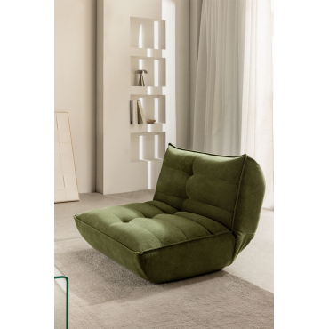 Mati Beklede Relaxfauteuil Intens Olijfgroene Stof - Sklum