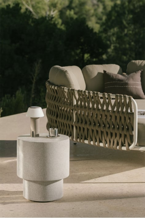 Ronde bijzettafel voor tuin Ø45 cm in cement Selara