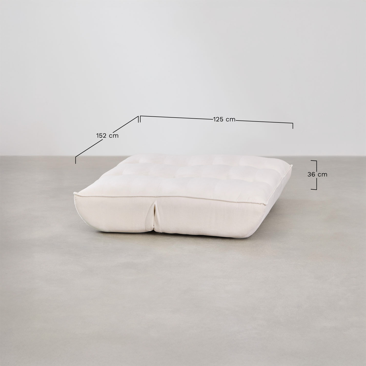 2-zits verstelbare bank Mati bekleed, AFMETINGEN