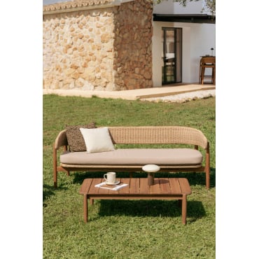 Tuinset Met 3-zitsbank En Salontafel Van Acaciahout Ribeira Acacia Bruin - Sklum