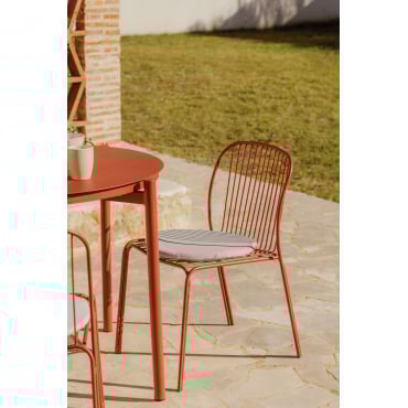 Anerina Tuinstoel Van Staal Terracota & Licht Taupe Grijs - Sklum