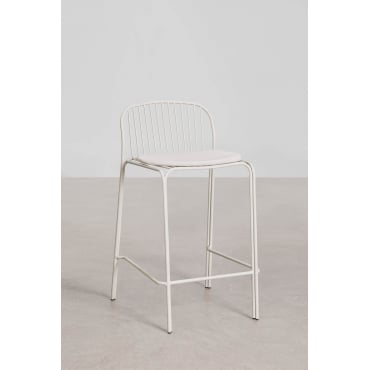 Anerina Hoge Tuinstoel Van Staal Gardenia Wit & ↑65 Cm & Grijsachtig Wit - Sklum