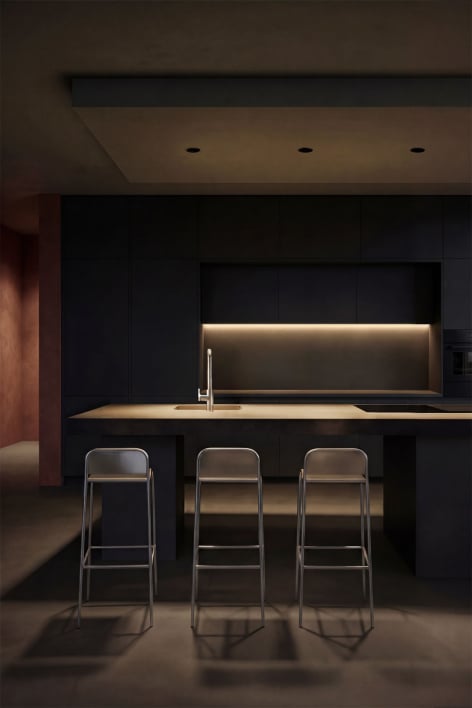 Pack van 3 ronde trimless inbouw LED-downlights van aluminium Luisiana