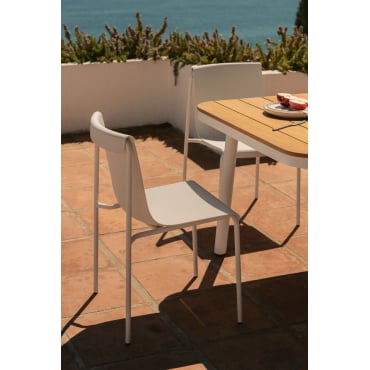 Set Van 4 Tuinstoelen Van Polypropyleen Ismene Steen Wit - Sklum
