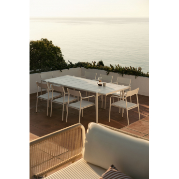 Rechthoekige Tuintafel 235x105 Cm Van Tossa-staal Gardenia Wit - Sklum