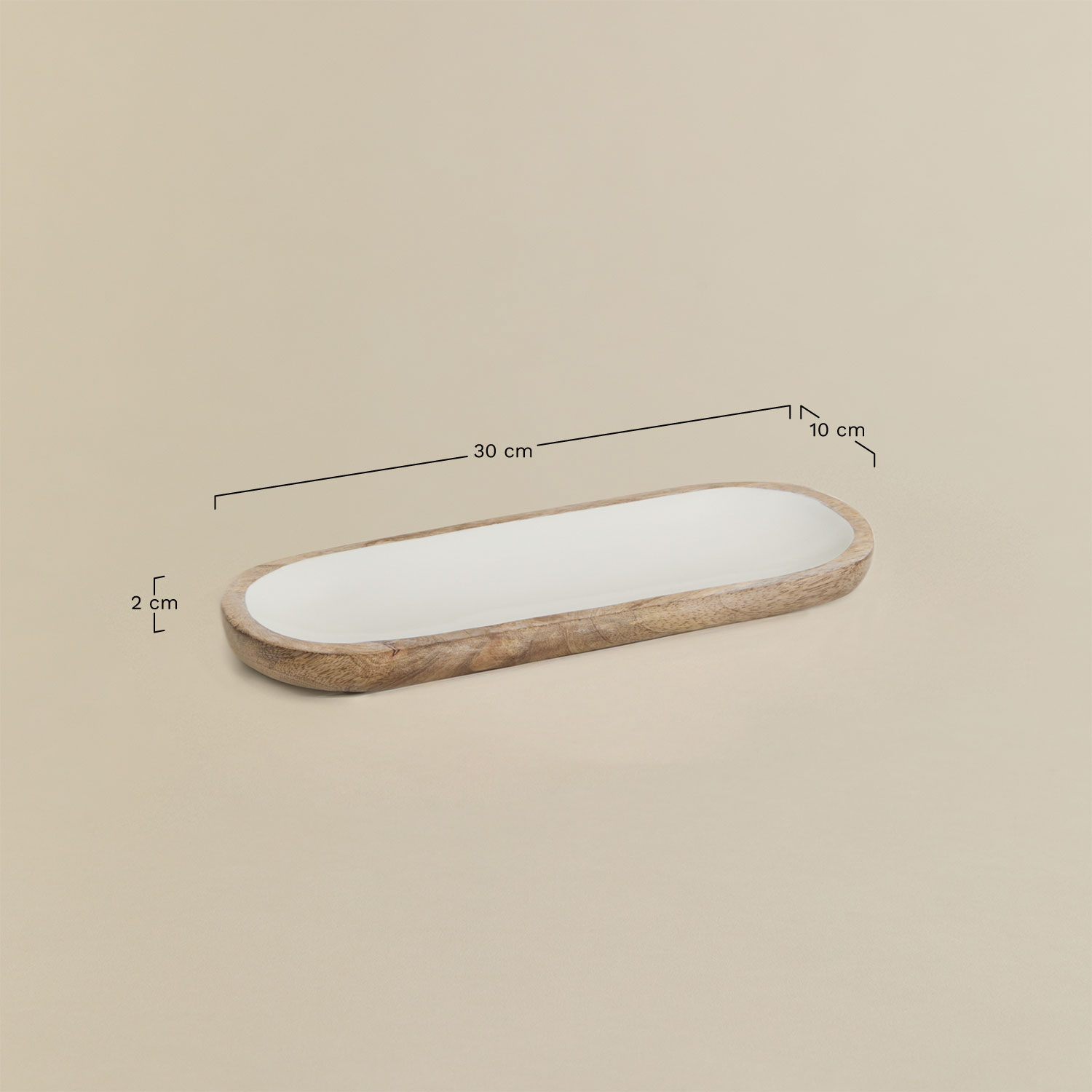 Decoratieve dienblad van mangohout Fruela, AFMETINGEN
