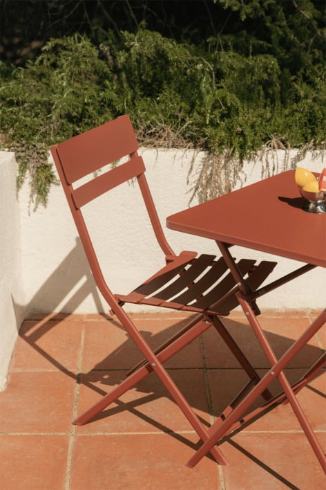 Set van 2 inklapbare tuinstoelen van staal Tamarit