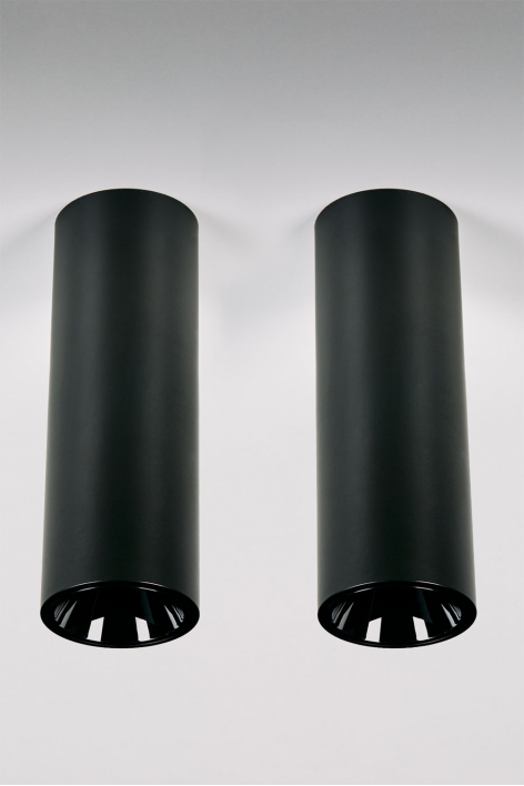 Set van 2 ronde LED-opbouwplafondlampen Ø7,2 cm in aluminium Luisiana