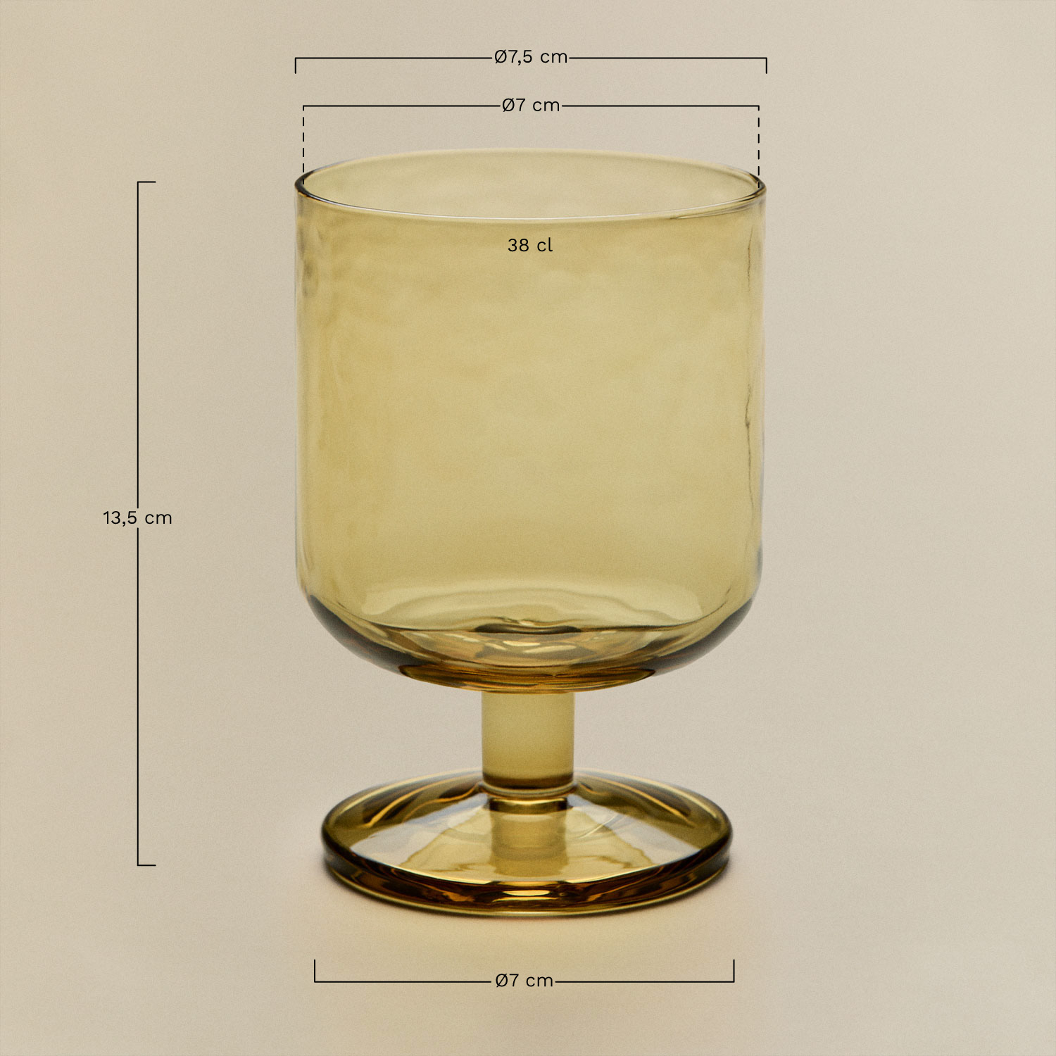 Pack van 4 wijnglazen 38 cl van Leomie-glas, AFMETINGEN