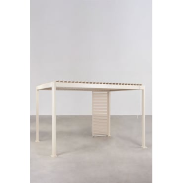 Bioclimatische Aluminiumpergola Met Lamellen En Druvia-paneel Tapioca Beige & Pergola Van 3x4 M Met 1 Paneel Van 92,5 Cm - Sklum