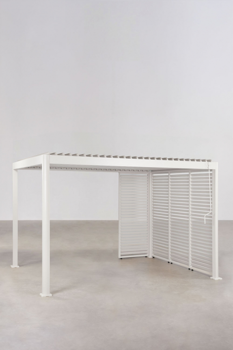 Bioclimatische aluminiumpergola met lamellen en Druvia-panelen