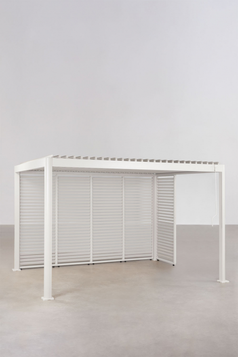 Bioclimatische aluminiumpergola met lamellen en Druvia-panelen