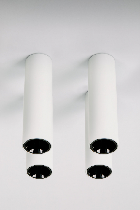 Pack van 4 ronde LED-opbouwplafondlampen Ø4 cm in aluminium Luisiana