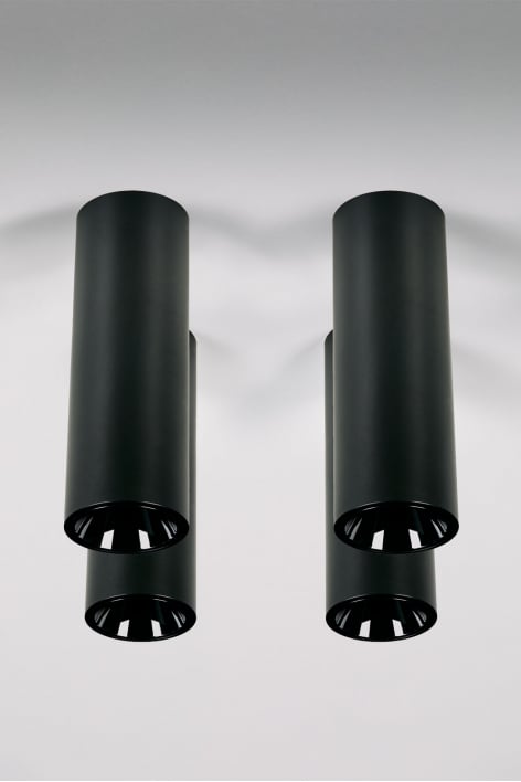 Pack van 4 ronde LED-opbouwplafondlampen Ø5,7 cm in aluminium Luisiana