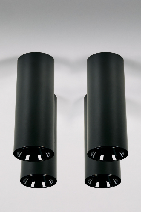 Pack van 4 ronde LED-opbouwplafondlampen Ø7,2 cm in aluminium Luisiana