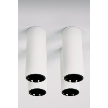Pack Van 4 Ronde Led-opbouwplafondlampen Ø7,2 Cm In Aluminium Luisiana Wit – Zwart & Warm Wit 3000k & 10 W & 23o - Sklum