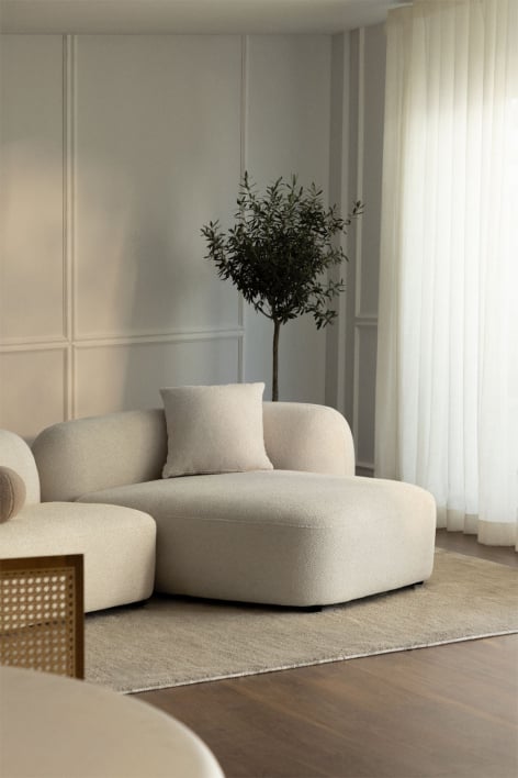 Rechter chaise longue module voor modulaire bank in Coco chenille