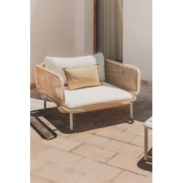 Roubly Stalen Tuinstoel Beige Amandelroos - Sklum