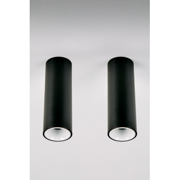 Pack Van 2 Ronde Led-opbouwplafondlampen Ø5,7 Cm Voor Buiten In Aluminium Luisiana Zwart – Wit & Warm Wit 3000k & 6 W & 23o - Sklum