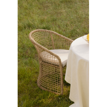 Set Van 4 Tuinstoelen Met Armleuningen Van Staal En Synthetisch Riet Liparian Bruin – Rotan - Sklum