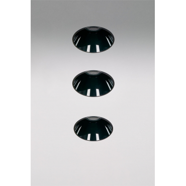 Pack Van 3 Inbouw Led Downlights Zonder Rand, Trimless, Rond Ø6,8 Cm Voor Buitengebruik In Aluminium Luisiana Zwart & Warm Wit 2700k & 10 W & 23o -