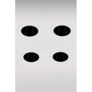 Pack Van 4 Inbouw Led-downlights Met Ronde Frames Ø8 Cm Voor Buitengebruik In Aluminium Luisiana Wit – Zwart & Warm Wit 3000k & 10 W & 23o - Sklum