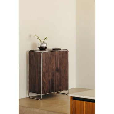 Acaciahouten Dressoir Met Roestvrijstalen Frame Altrex ↔︎ 80 Cm - Sklum