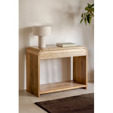 Shelby Haltafel Van Mangohout En Mdf Mangohout & ↔︎ 120 Cm - Sklum