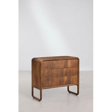 Mango Hout Ladekast 90x40 Cm Maupaul Donker Handvat Hout - Sklum