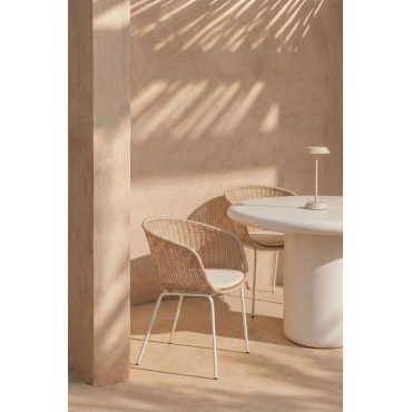 Set Van 4 Tuinstoelen Met Armleuningen Van Synthetisch Rattan En Staal New Tulua Tapioca Beige & Tapioca Beige - Sklum