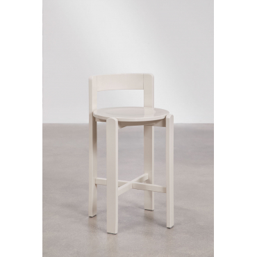 Pack Van 4 Hoge Krukken 65 Cm Van Eikenhout Noreli Tapioca Beige - Sklum