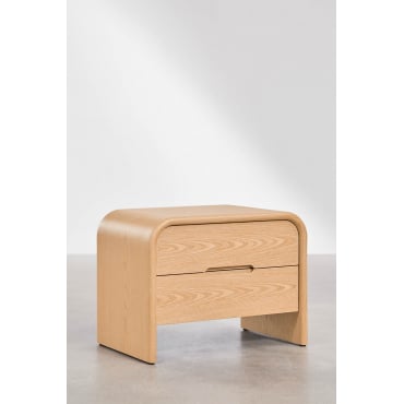 Pack Van 2 Rechthoekige Nachtkastjes 45x40 Cm In Mdf Claudres Eikenhout - Sklum