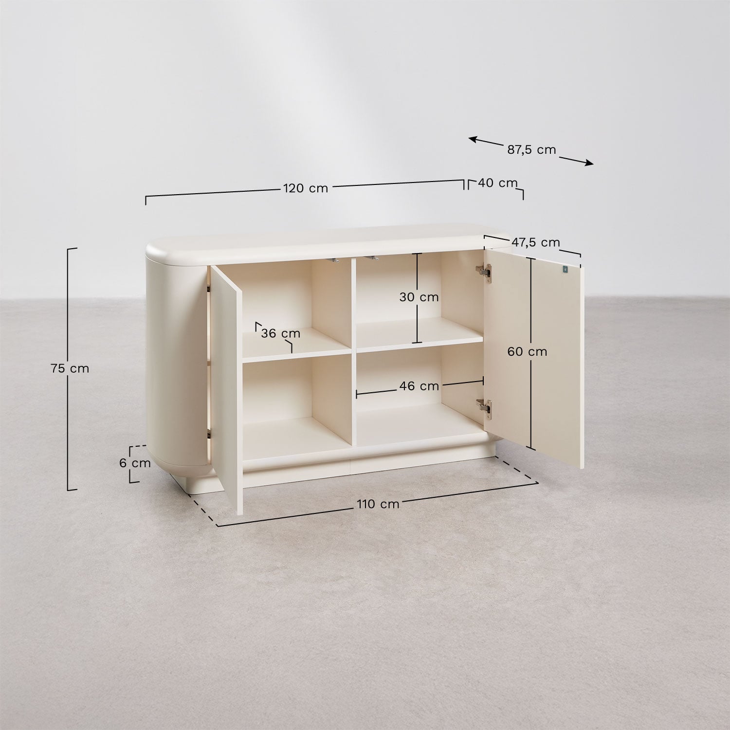 Cixila dressoir van MDF, AFMETINGEN