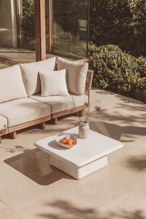 Vierkante tuintafel 105x105 cm in cement Maelis