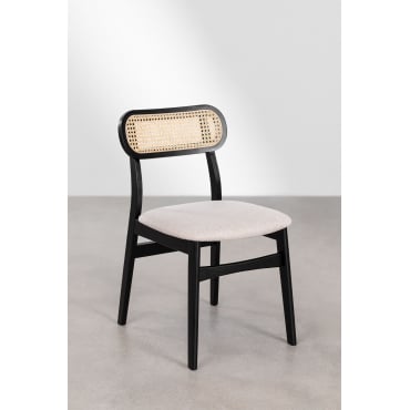 Set Van 2 Eettafelstoelen Van Hout Leivel Classic Gewoon Zwart - Sklum